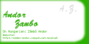 andor zambo business card