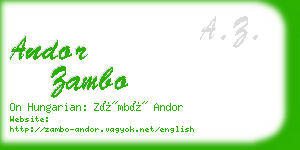 andor zambo business card